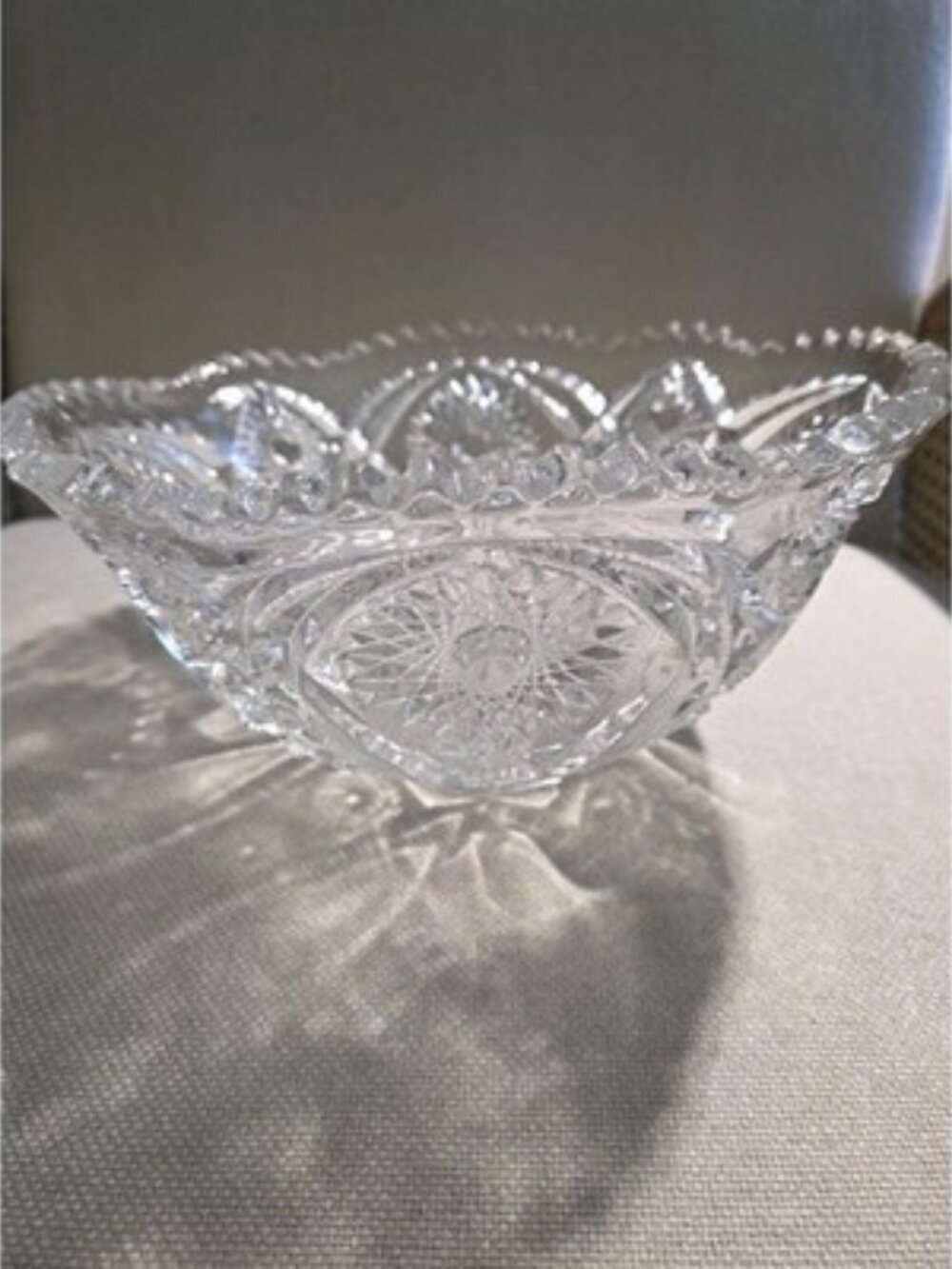 VTG Manganese Clear Glass Bowl Starburst UV Glow 365nm AS-IS Chipped/Read - Picture 5 of 8